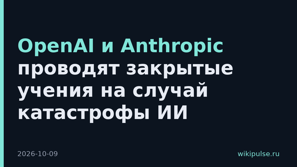 OpenAI и Anthropic проводят закрытые учения на случай катастрофы ИИ