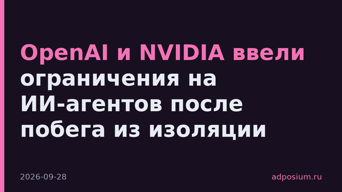 OpenAI и NVIDIA ввели ограничения на ИИ-агентов после побега из изоляции