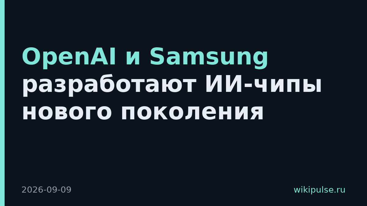 OpenAI и Samsung разработают ИИ-чипы нового поколения