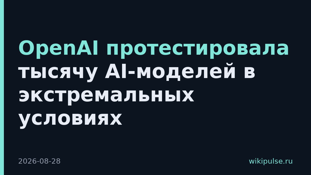 OpenAI протестировала тысячу AI-моделей в экстремальных условиях