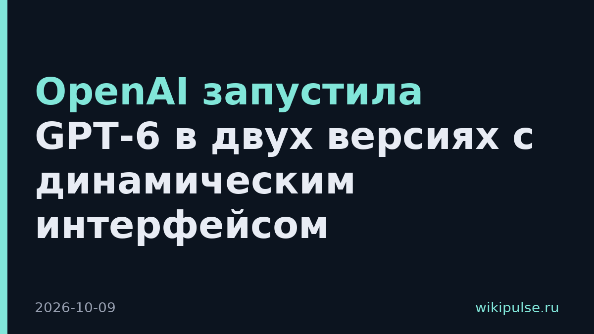 OpenAI запустила GPT-6 в двух версиях с динамическим интерфейсом