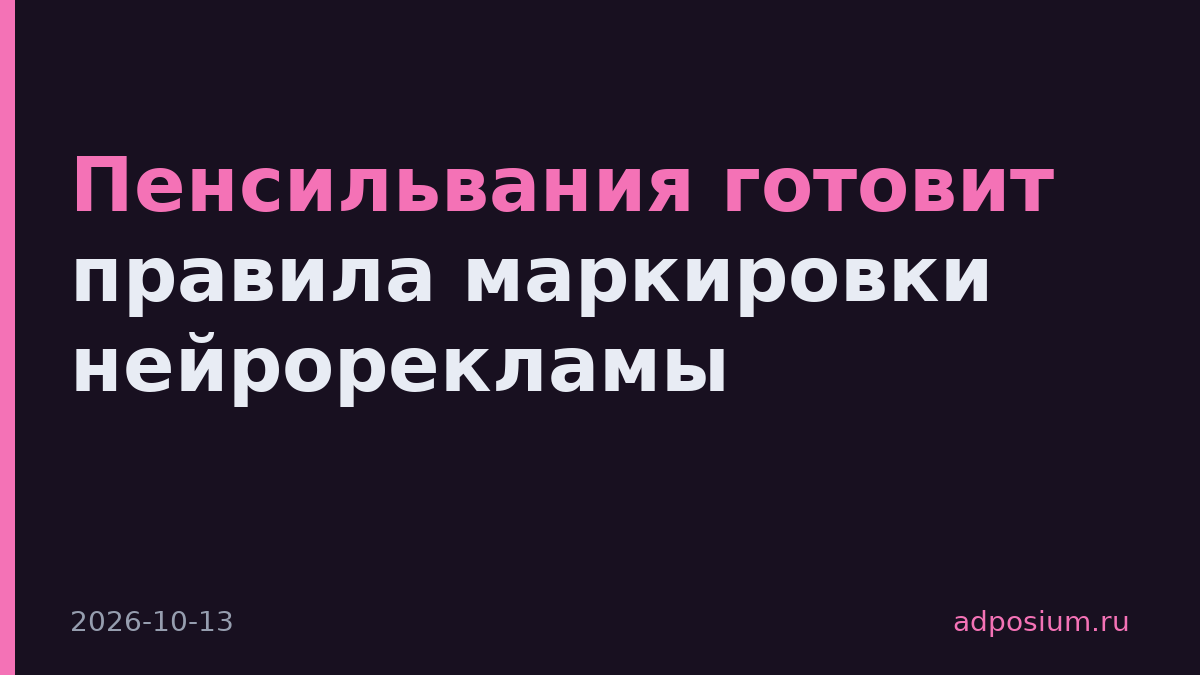 Пенсильвания готовит правила маркировки нейрорекламы