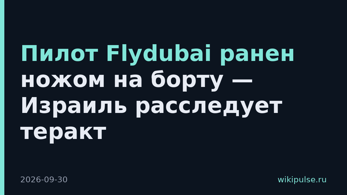 Пилот Flydubai ранен ножом на борту — Израиль расследует теракт
