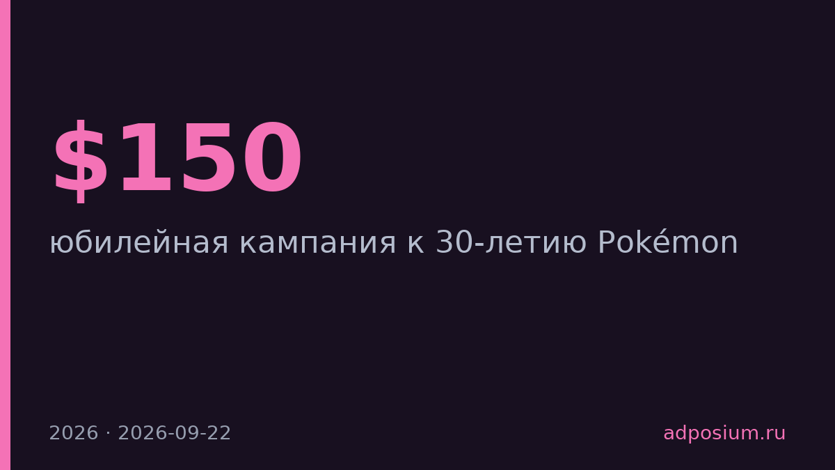 Pokémon запустил юбилейную кампанию с Tiffany, Fendi, Puma и Adidas на весь 2026