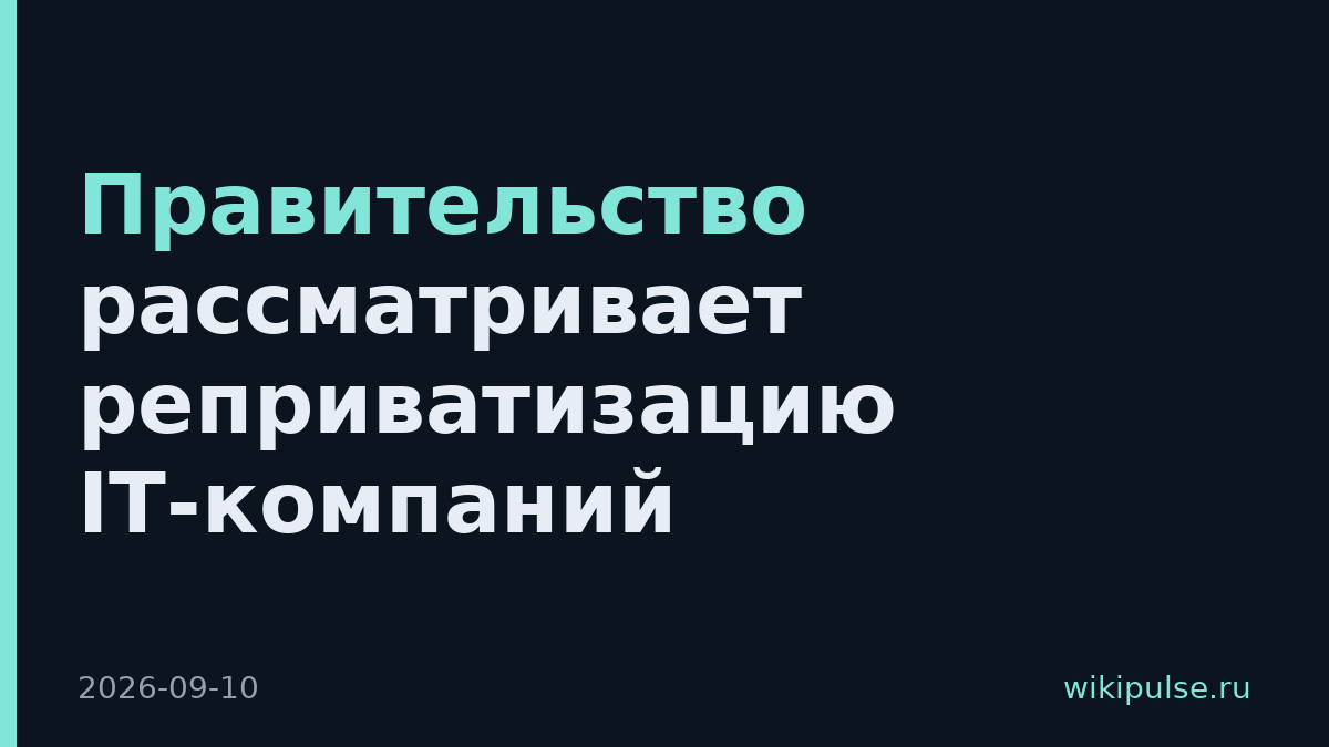 Правительство рассматривает реприватизацию IT-компаний