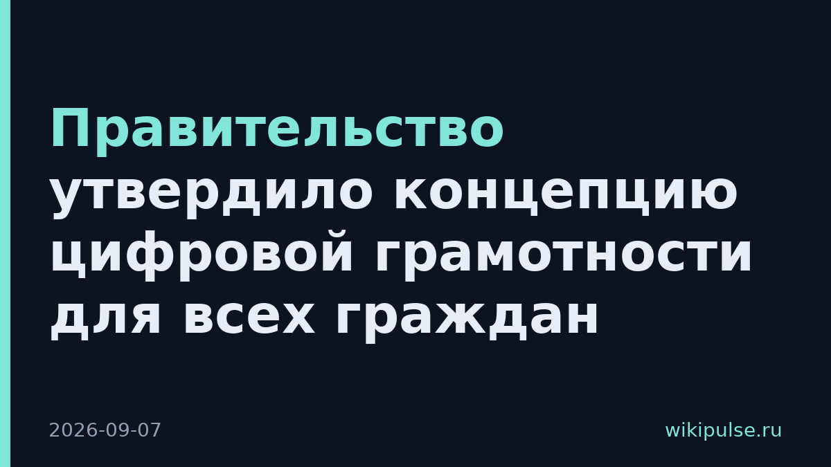 Правительство утвердило концепцию цифровой грамотности для всех граждан
