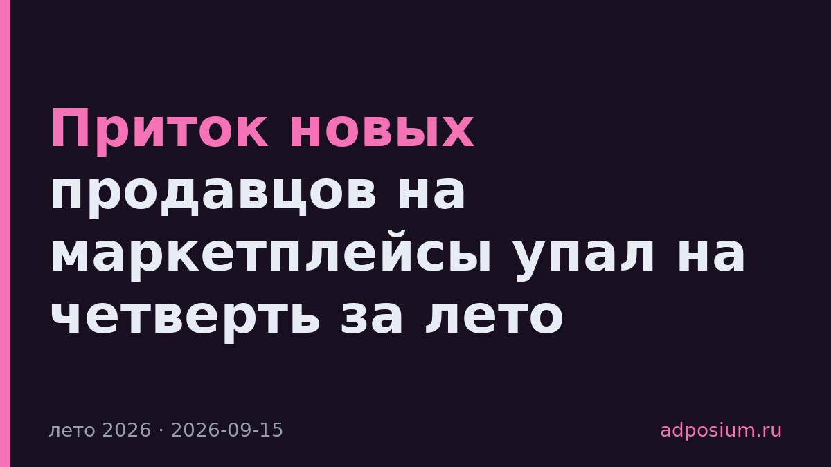 Приток новых продавцов на маркетплейсы упал на четверть за лето