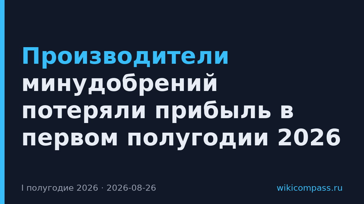 Производители минудобрений потеряли прибыль в первом полугодии 2026