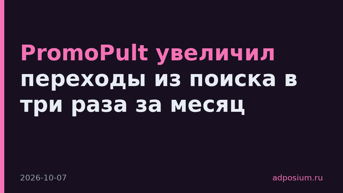 PromoPult увеличил переходы из поиска в три раза за месяц