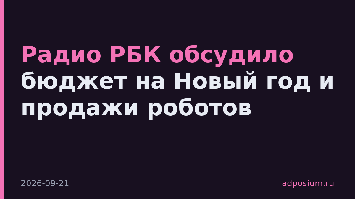 Радио РБК обсудило бюджет на Новый год и продажи роботов
