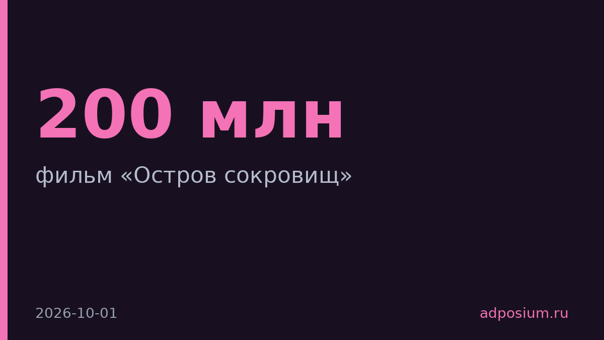 Ридли Скотт снимет «Остров сокровищ» за 200 млн долларов