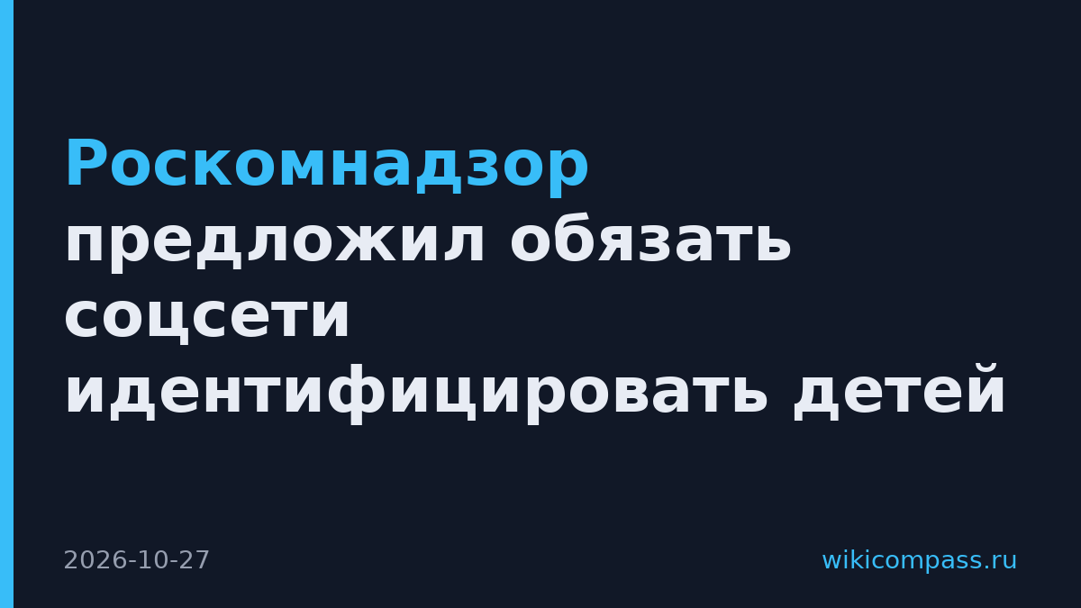 Роскомнадзор предложил обязать соцсети идентифицировать детей