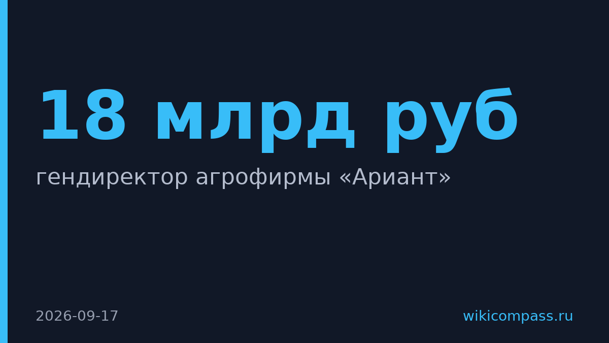 Россельхозбанк назначил нового гендиректора агрофирмы «Ариант»
