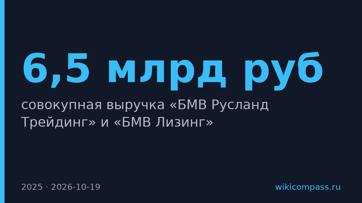 Российские структуры BMW в 2025 году выручили около 6,5 млрд рублей