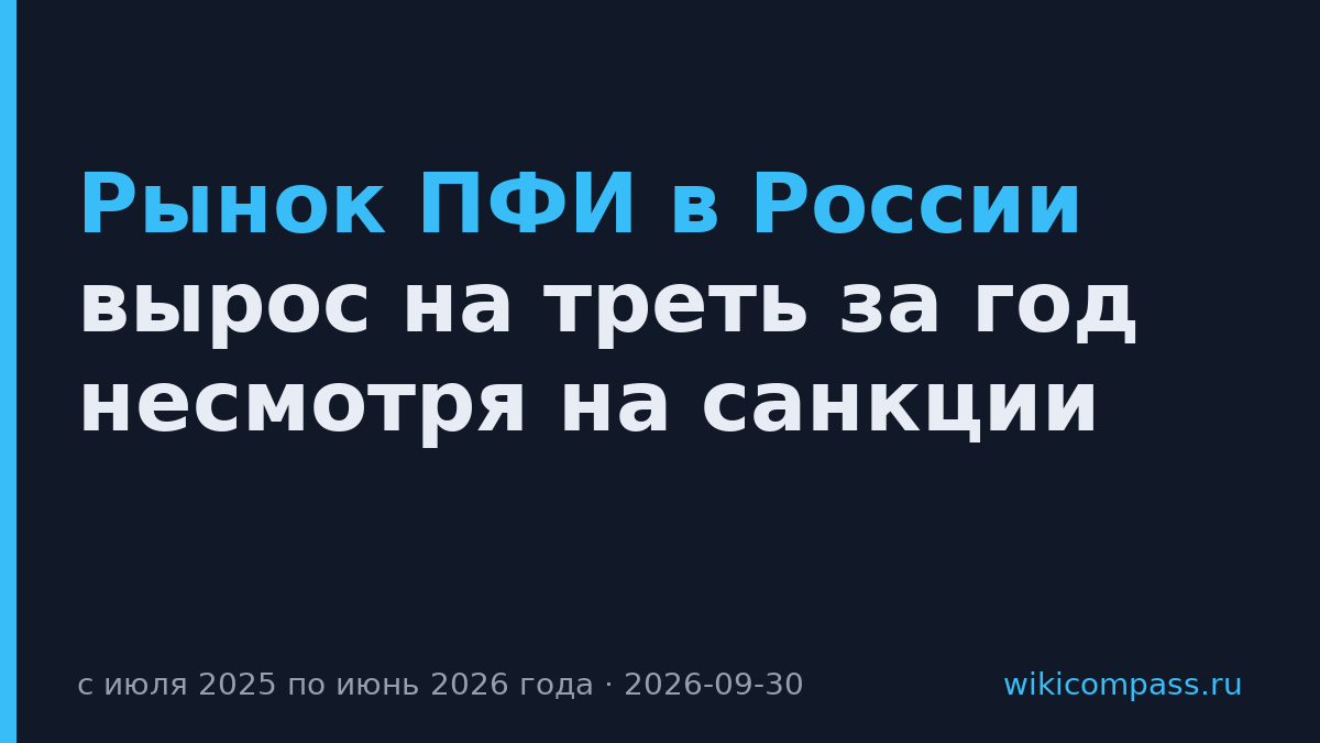 Рынок ПФИ в России вырос на треть за год несмотря на санкции