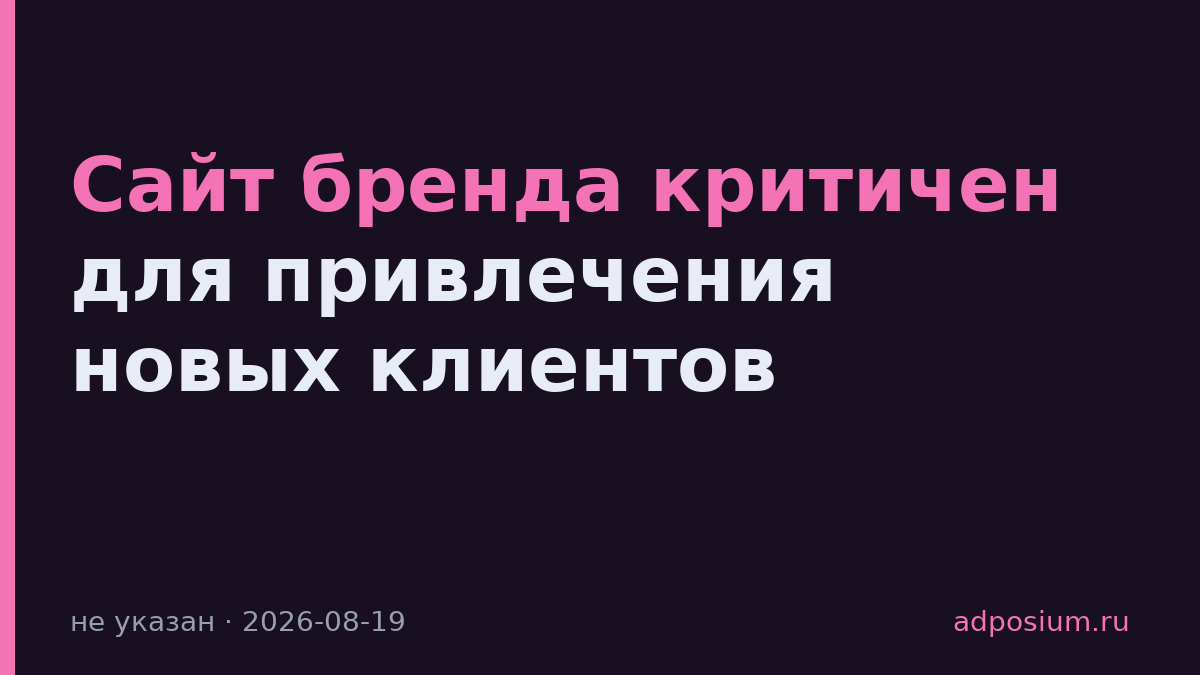 Сайт бренда критичен для привлечения новых клиентов