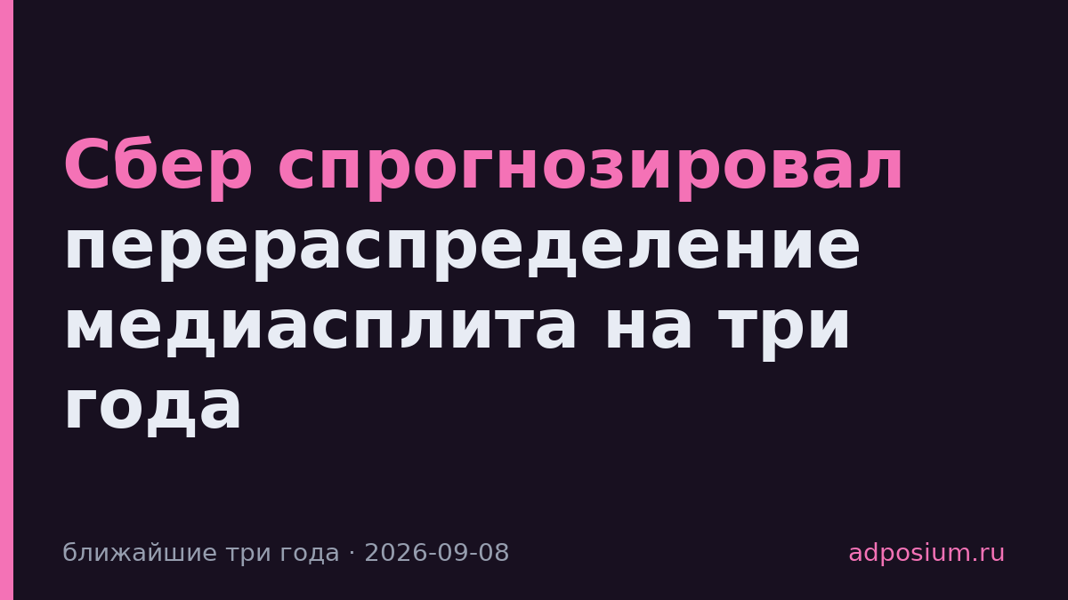 Сбер спрогнозировал перераспределение медиасплита на три года