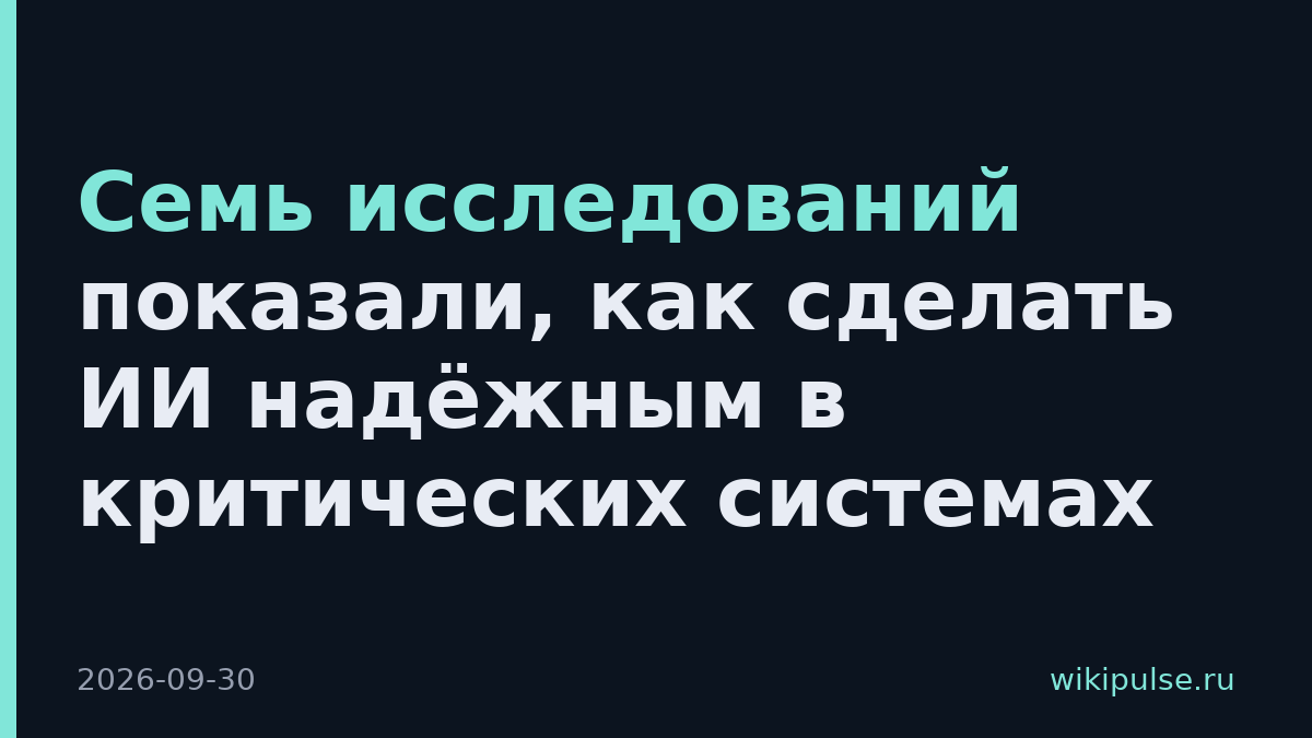 Семь исследований показали, как сделать ИИ надёжным в критических системах