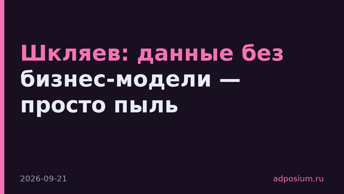 Шкляев: данные без бизнес-модели — просто пыль