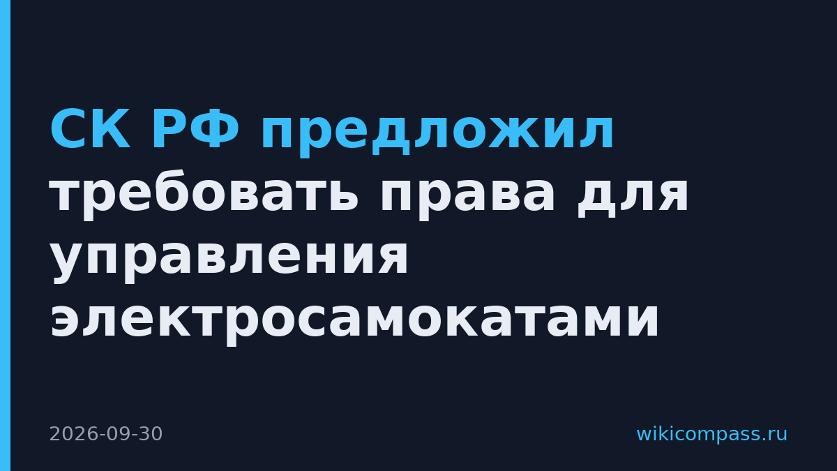 СК РФ предложил требовать права для управления электросамокатами