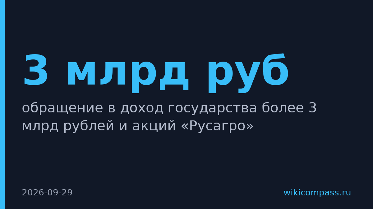 Суд обратил в доход государства 3 млрд рублей экс-гендиректора «Русагро»