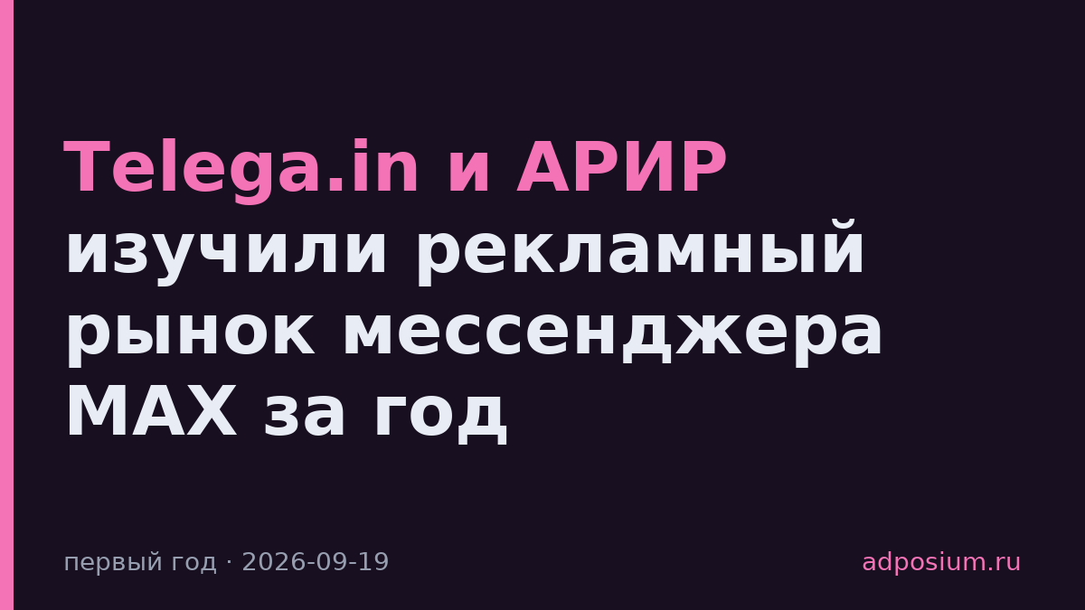Telega.in и АРИР изучили рекламный рынок мессенджера MAX за год