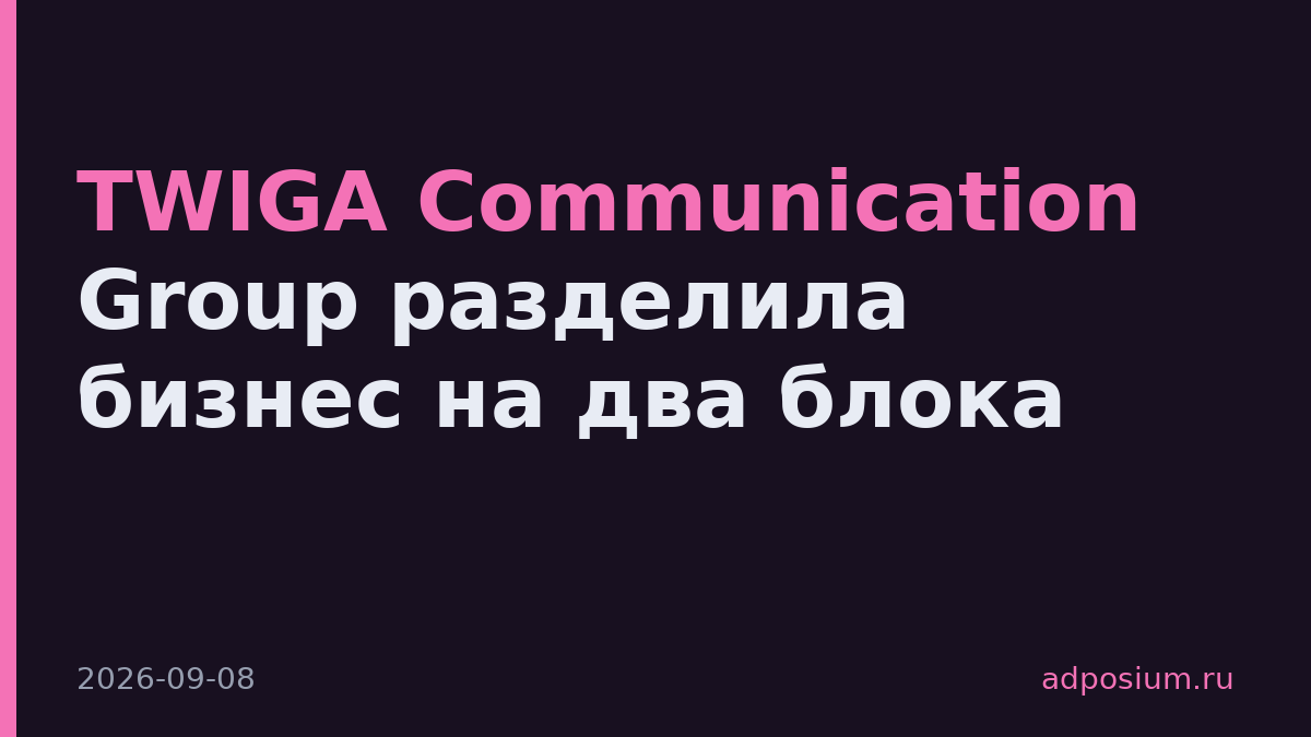 TWIGA Communication Group разделила бизнес на два блока