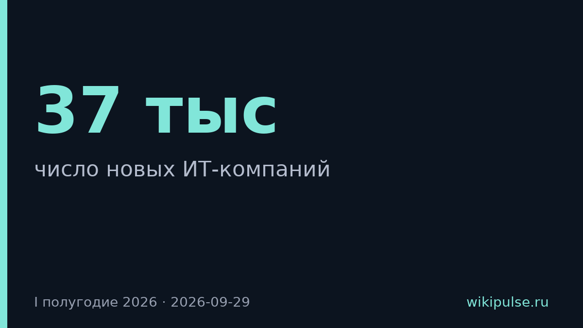 В России зарегистрировали 37 тысяч новых ИТ-компаний за полгода