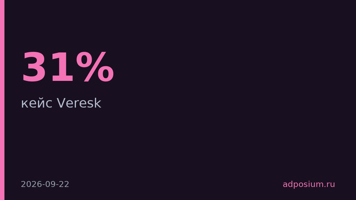 Veresk вырос на 31% при падении рынка без увеличения расходов
