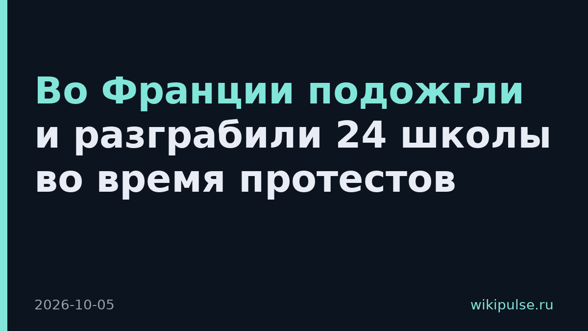 Во Франции подожгли и разграбили 24 школы во время протестов