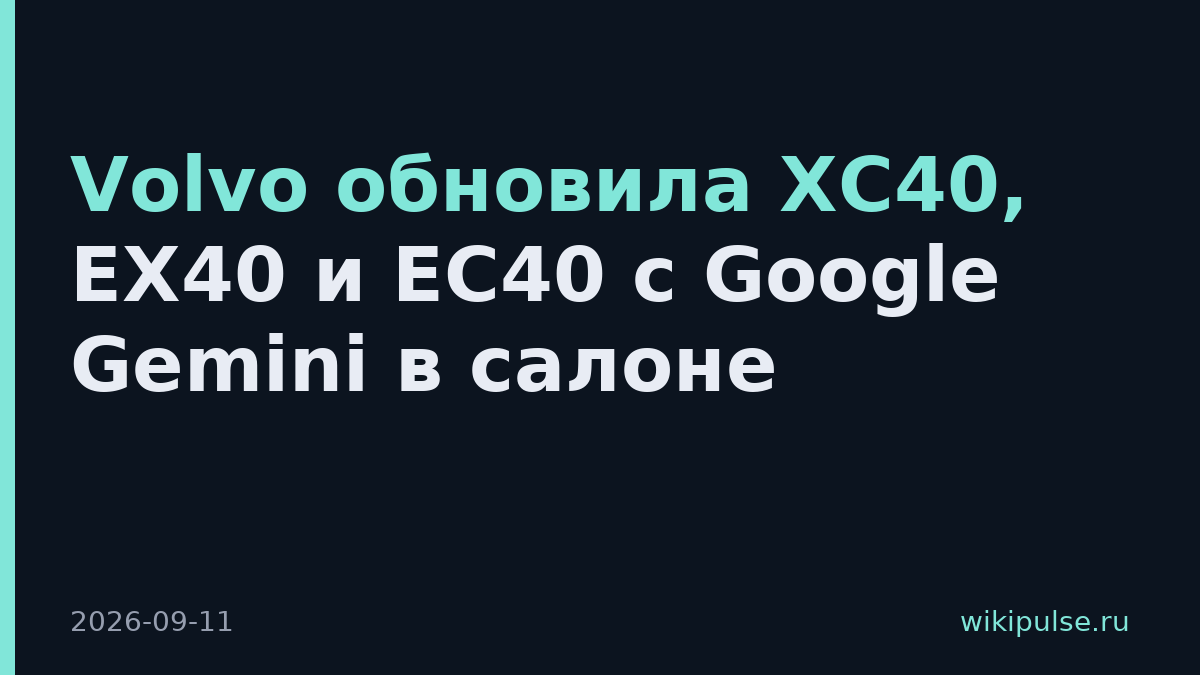 Volvo обновила XC40, EX40 и EC40 с Google Gemini в салоне