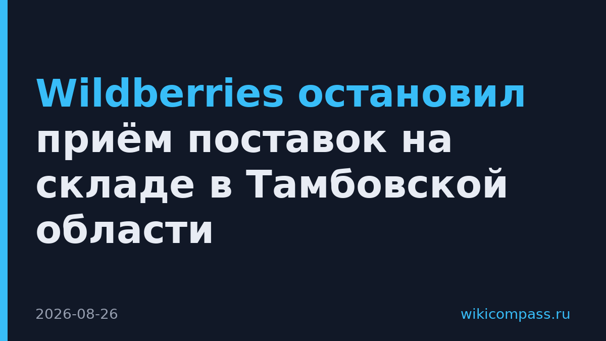 Wildberries остановил приём поставок на складе в Тамбовской области