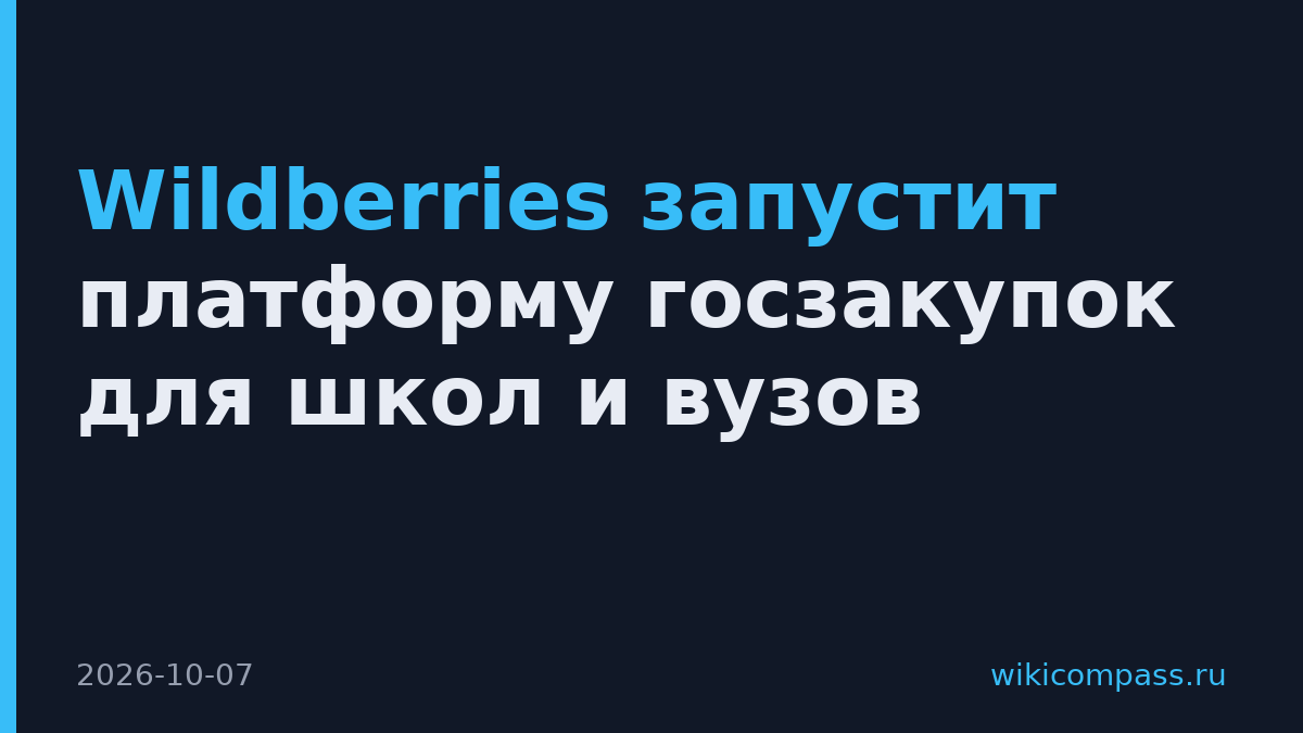 Wildberries запустит платформу госзакупок для школ и вузов