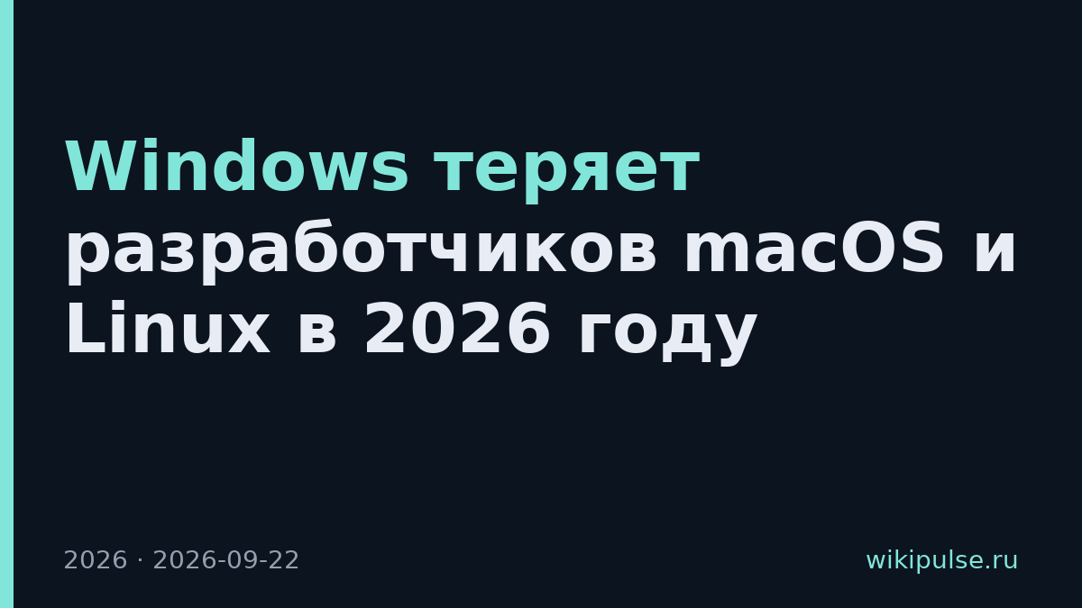 Windows теряет разработчиков macOS и Linux в 2026 году